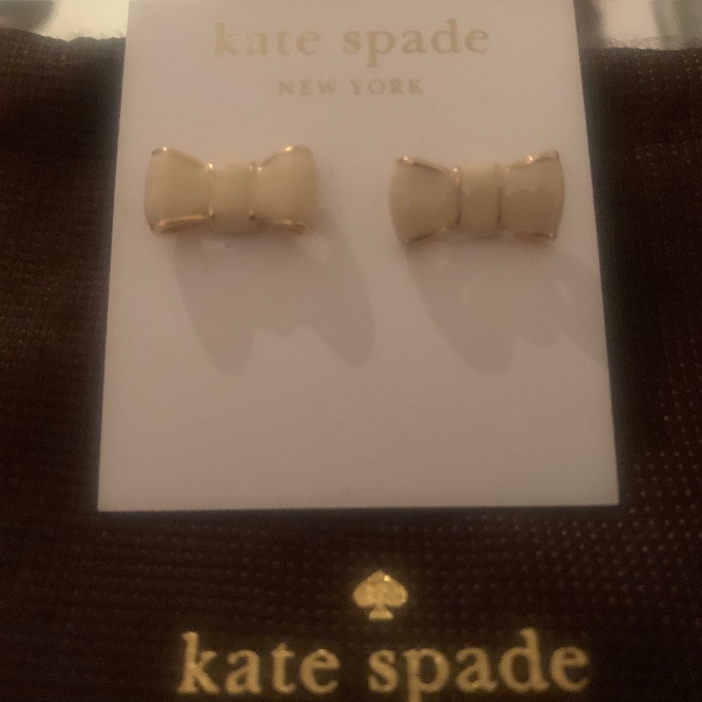 Kate Spade ♠️ white - cream bow earrings